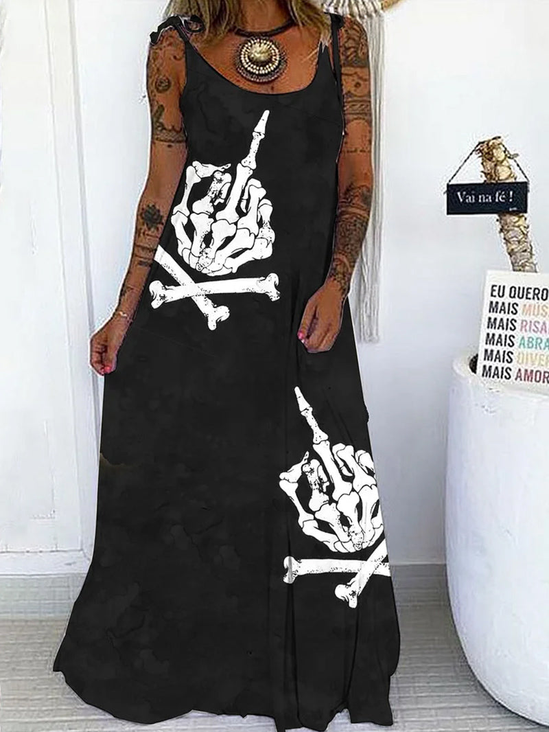 Skeleton fingers long casual dress